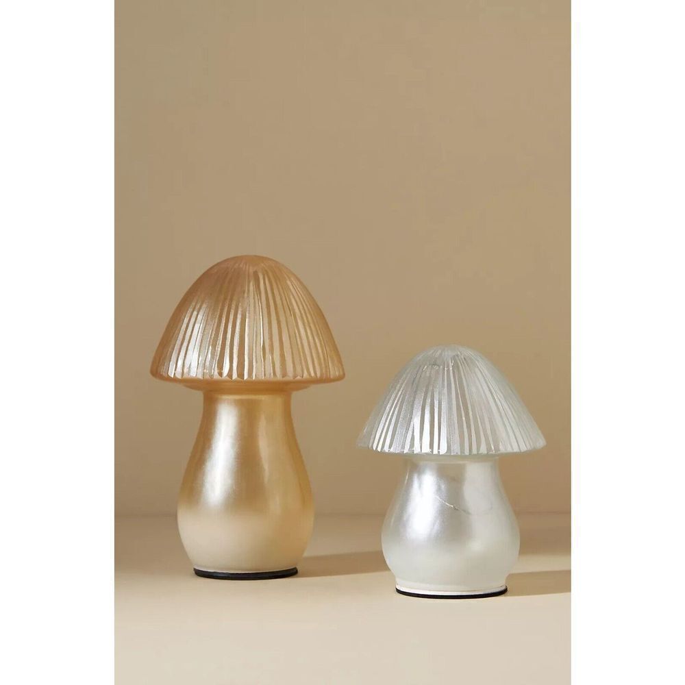 ANTHROPOLOGIE Illuminated Mushroom Light-Up Forest Whimsical Silver Small New - Picture 4 of 4
